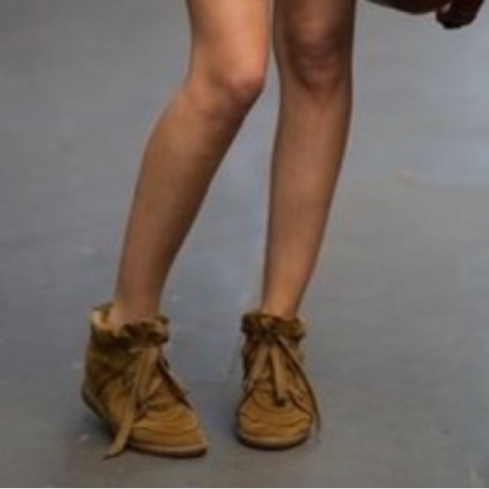 NIB Isabel Marant Bobby suede calfskin leather wedge sneakers 8 1/2 - Picture 2 of 13